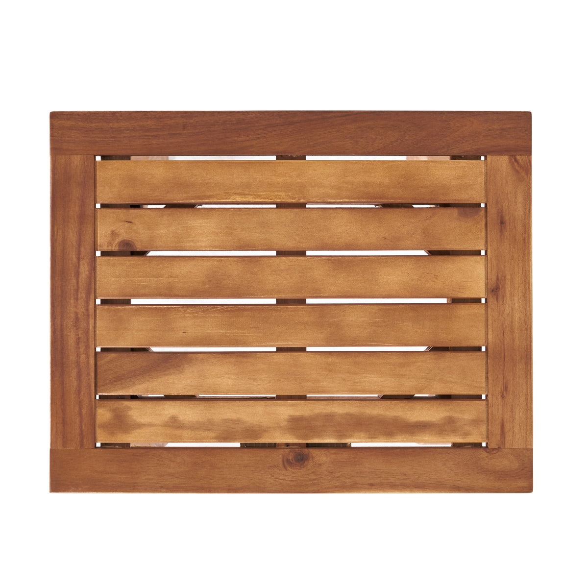 Solid Wood End Table with Teak Finish for Indoor & Patio