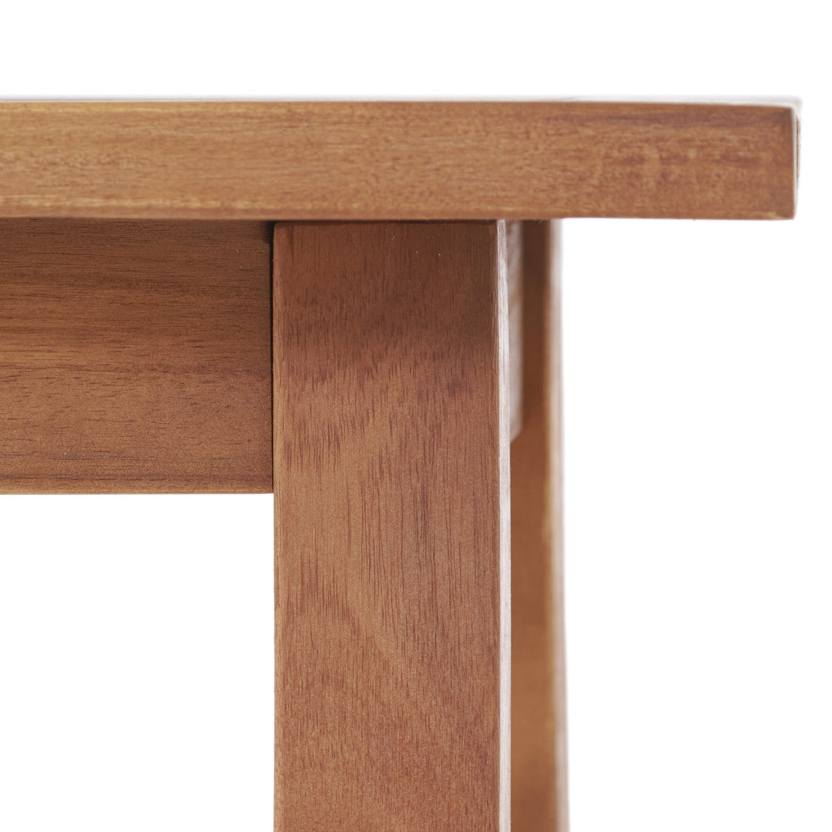 Solid Wood End Table with Teak Finish for Indoor & Patio