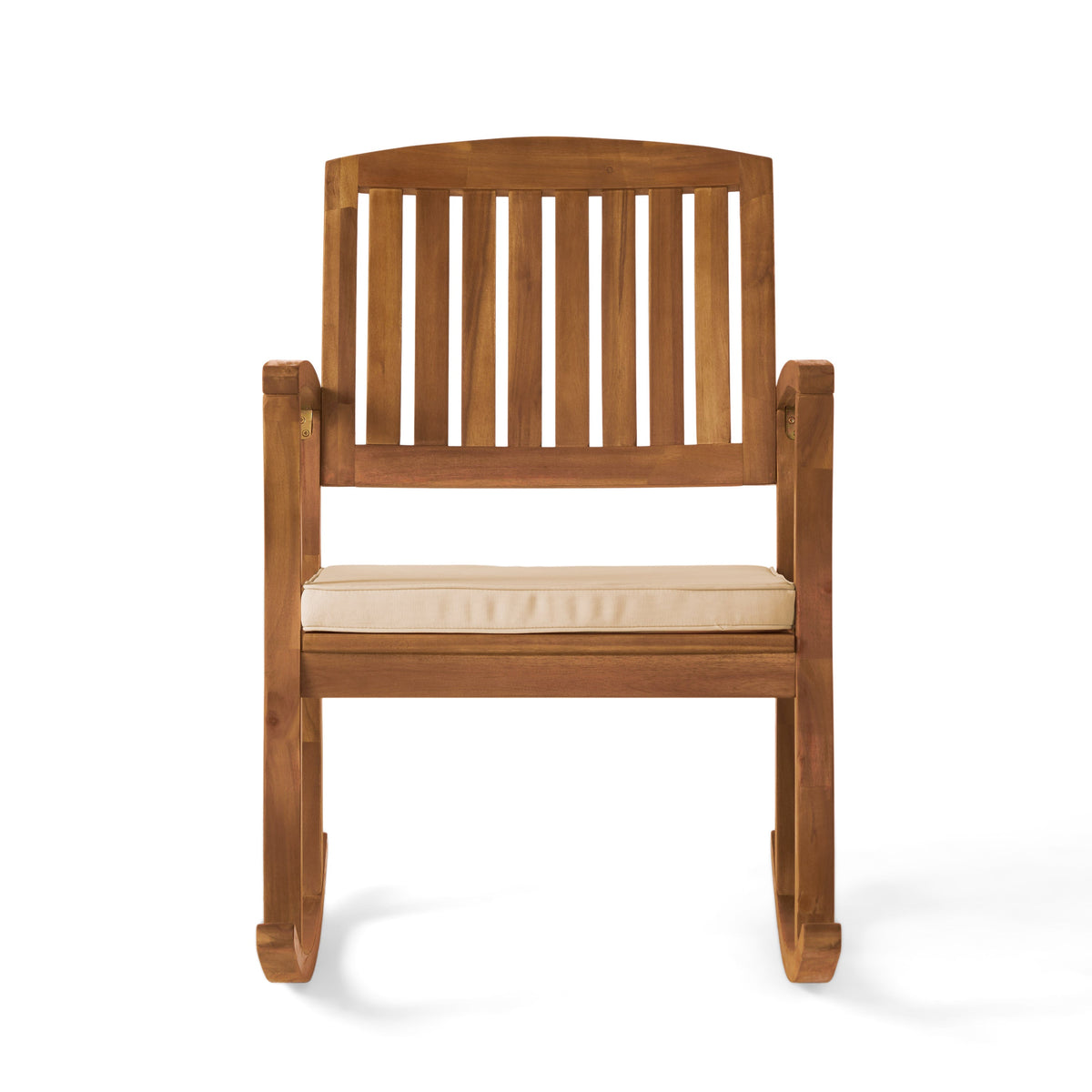 Wooden Rocking Chair with Cushion for Porch & Living Room