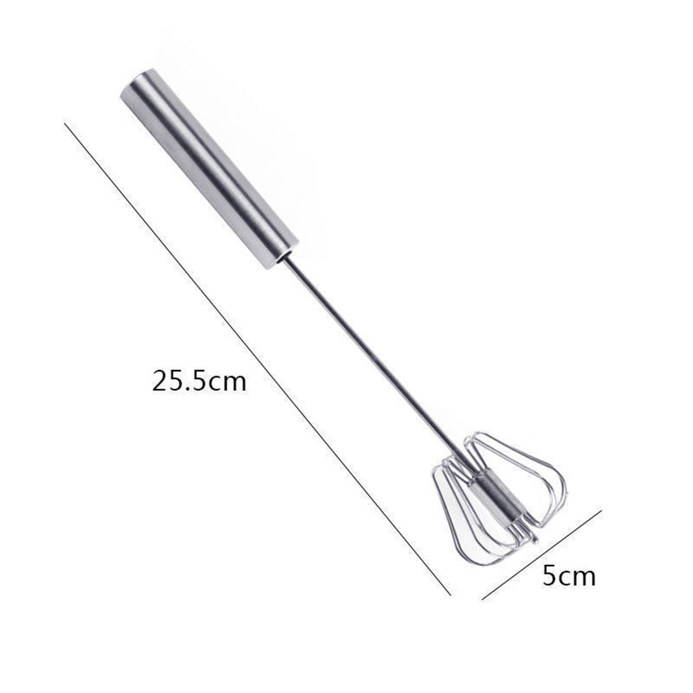 Self-Turning Stainless Egg Whisk: Hands-Free Beating