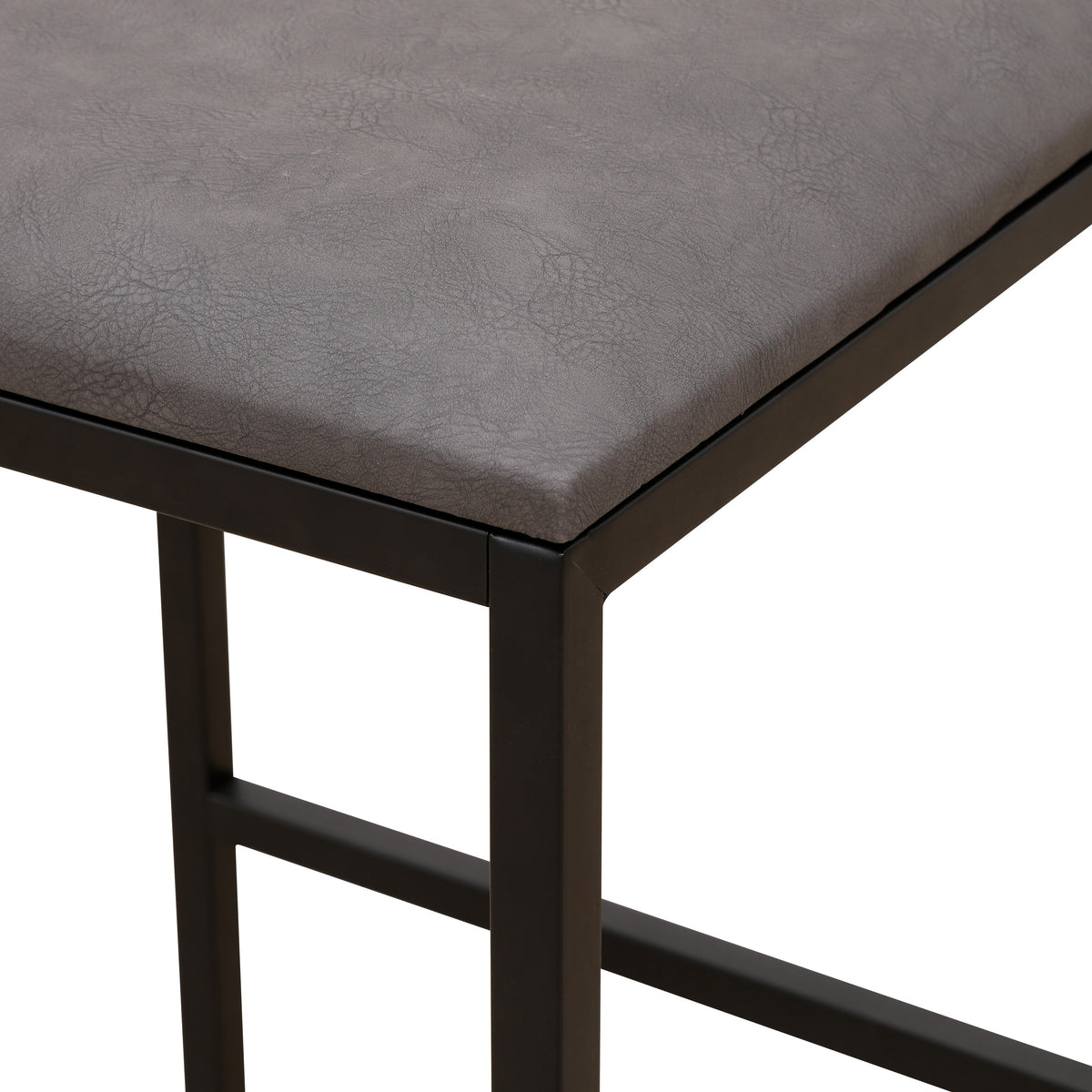 Gray Counter Height Barstools with Padded Back, Set of 2