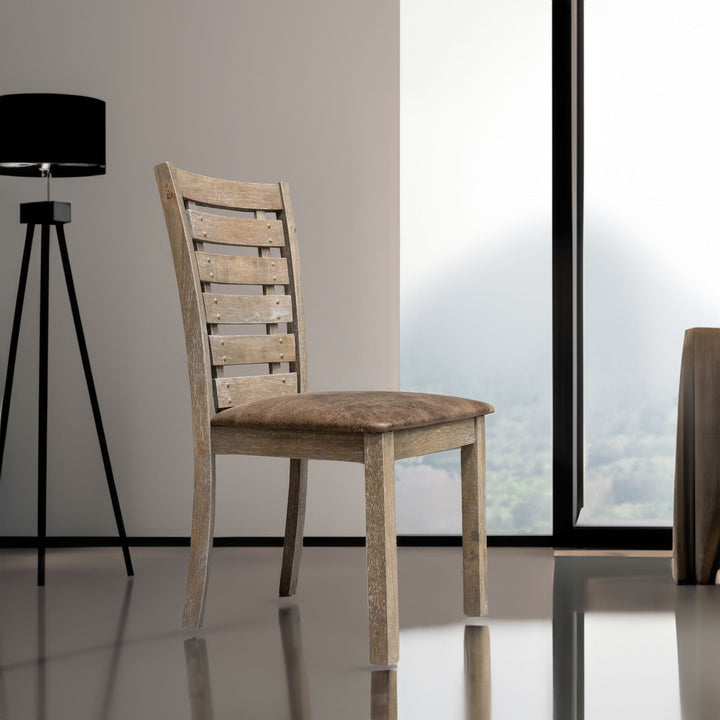 Farmhouse Ladderback Dining Chairs Set of 2, Solid Wood