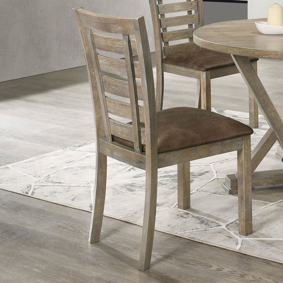 Farmhouse Ladderback Dining Chairs Set of 2, Solid Wood