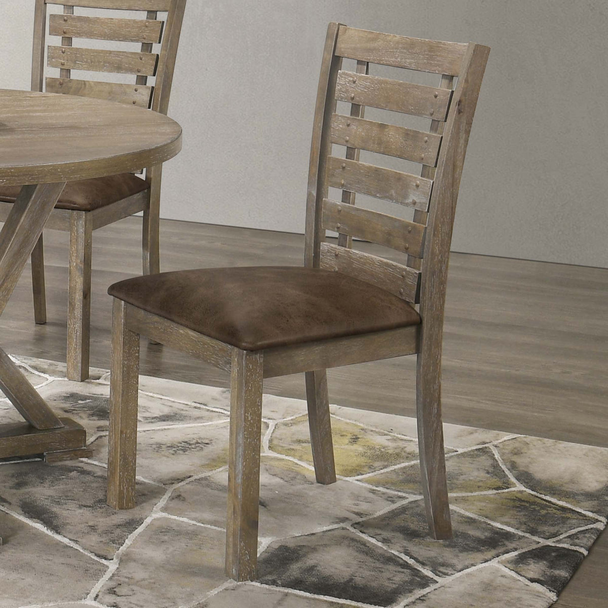 Farmhouse Ladderback Dining Chairs Set of 2, Solid Wood