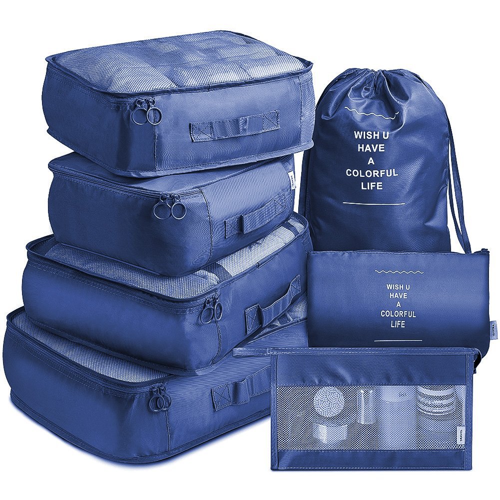7-Piece Packing Cubes Set Keeps Clothes Sorted On Trips