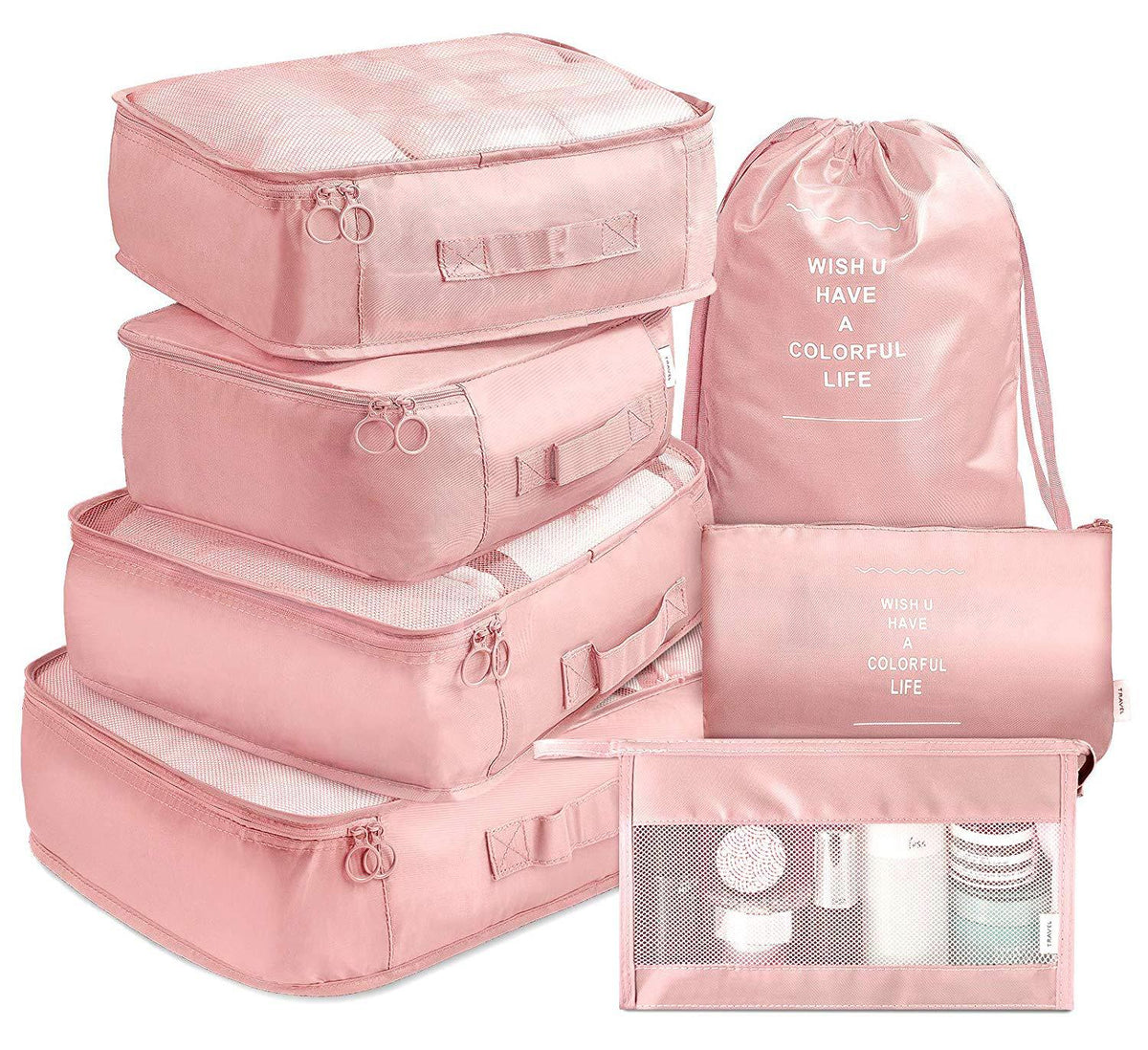 7-Piece Packing Cubes Set Keeps Clothes Sorted On Trips