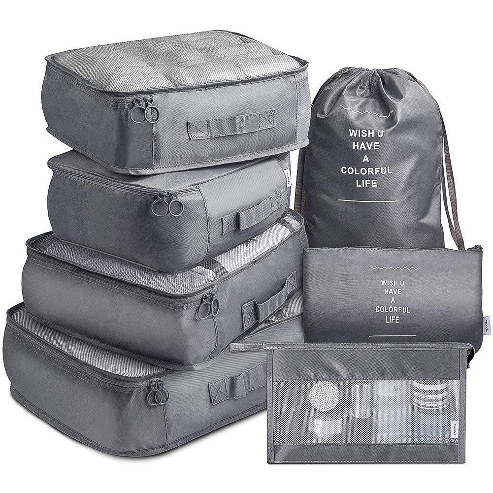 7-Piece Packing Cubes Set Keeps Clothes Sorted On Trips