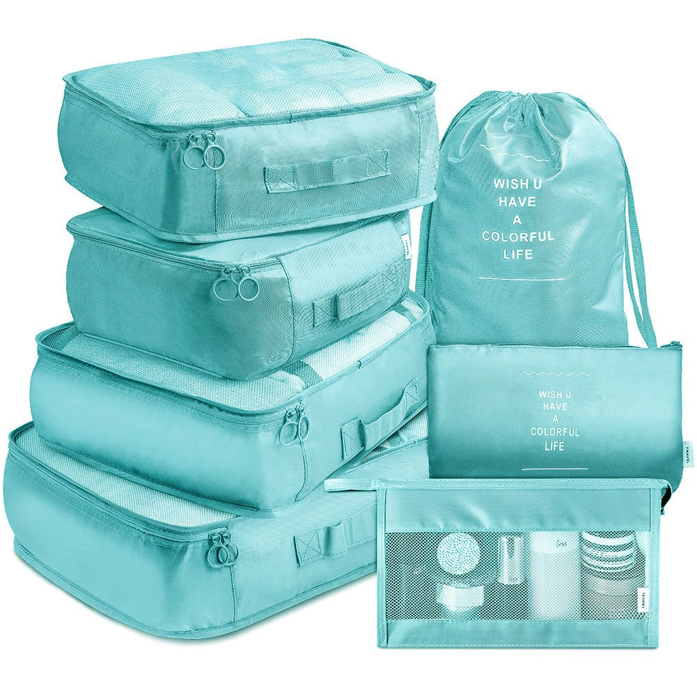 7-Piece Packing Cubes Set Keeps Clothes Sorted On Trips