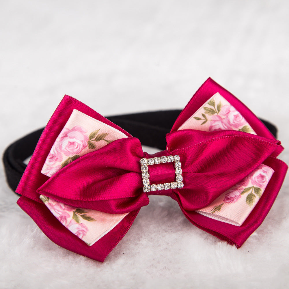 Floral Bow Tie Collar for Dogs & Cats | Photo-Ready