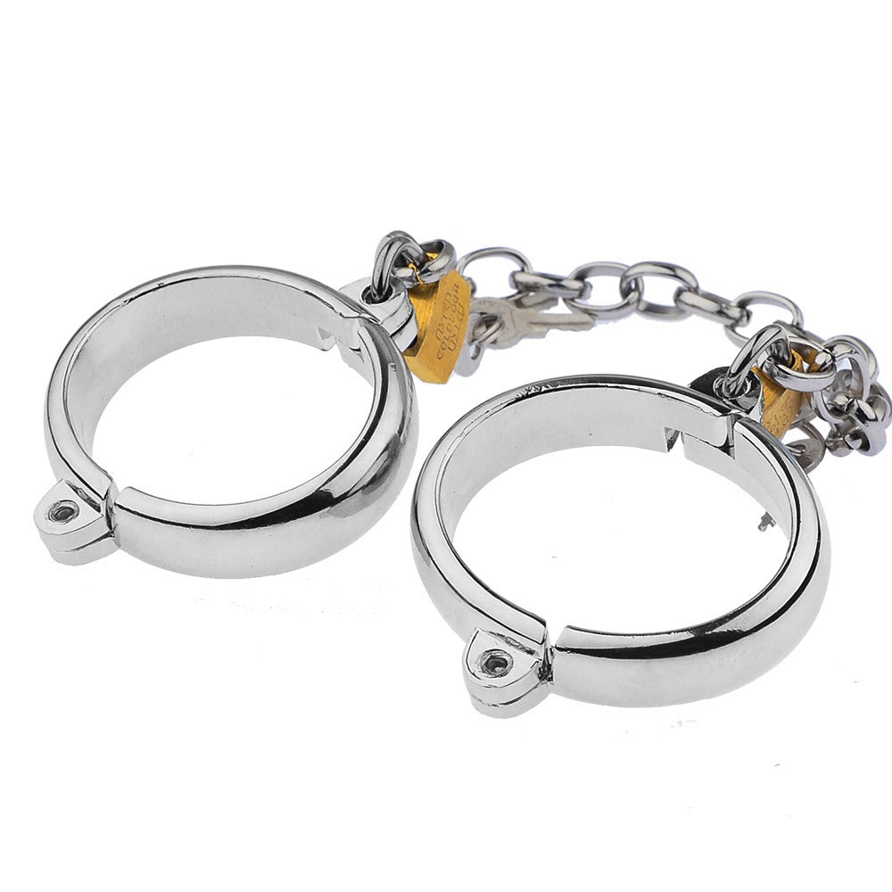 Metal Handcuffs With Keyed Locks for Consensual Play