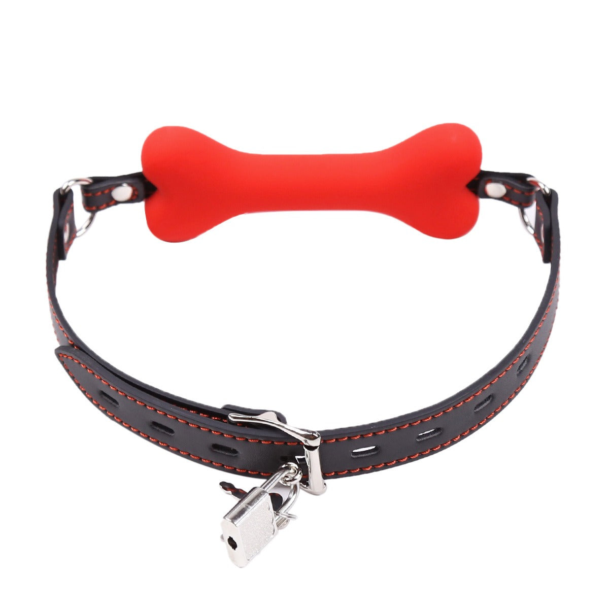 Silicone Dog Bone Mouth Gag With Adjustable Strap