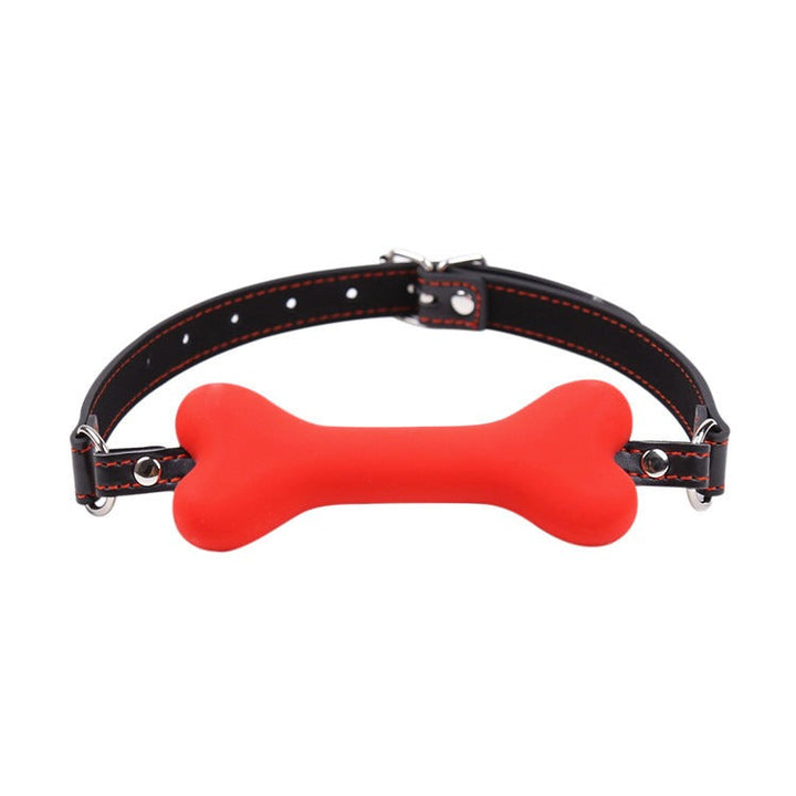 Silicone Dog Bone Mouth Gag With Adjustable Strap