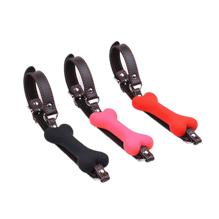 Silicone Dog Bone Mouth Gag With Adjustable Strap