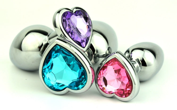 Heart-Shaped Metal Anal Plug for Smooth Exploration