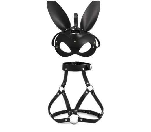 BDSM Mask and Harness Set for Consensual Roleplay