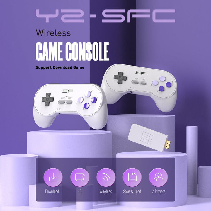 Plug-and-Play Retro Console with 2 Wireless Controllers