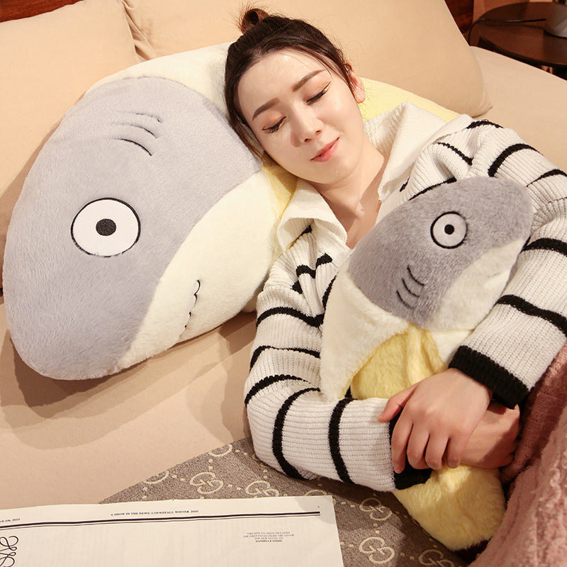 Shark Banana Plush Pillow – Jumbo Cuddle Room Decor