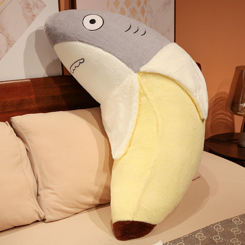 Shark Banana Plush Pillow – Jumbo Cuddle Room Decor