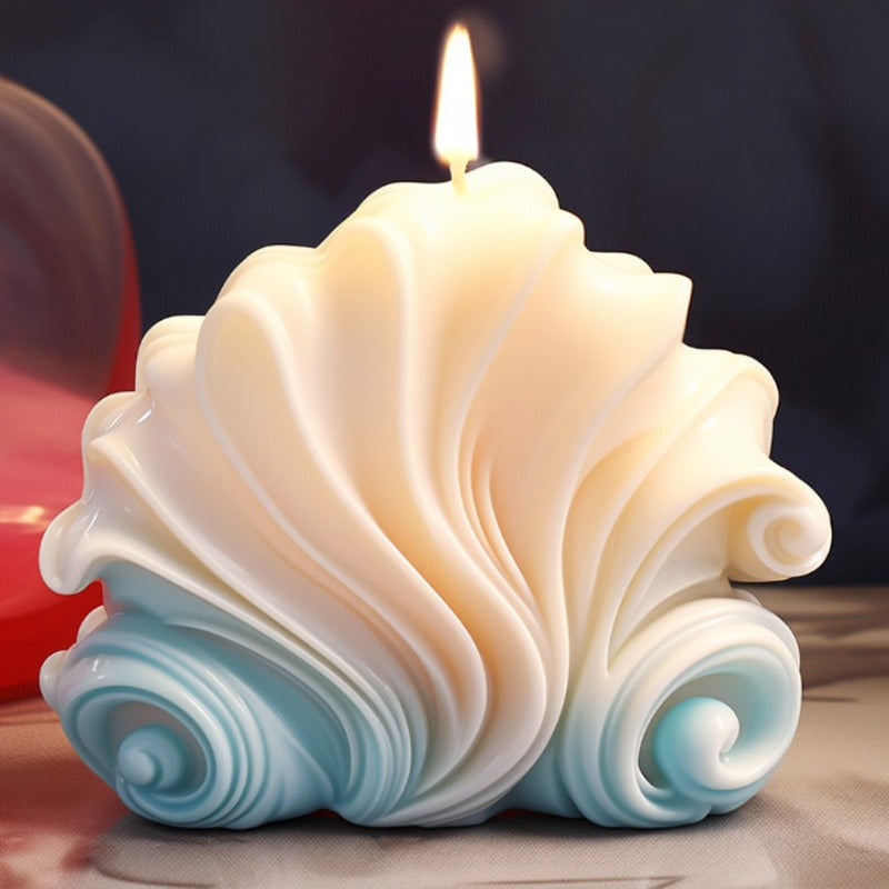 Shell-Shaped Decorative Candle for Coastal Home Decor
