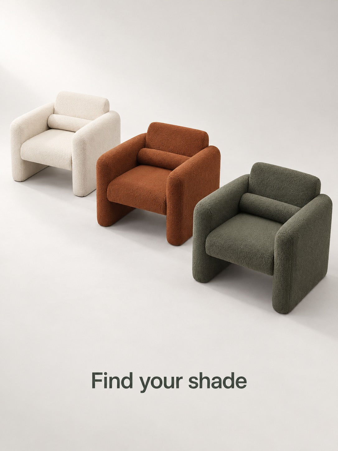 Sherpa Accent Armchair with Backrest Pillow, Seaweed Green