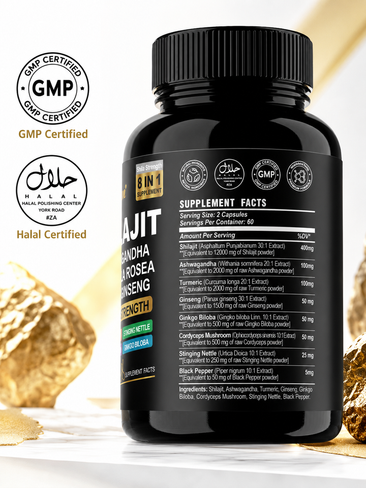 8-in-1 Himalayan Shilajit Capsules with Ashwagandha – Extra