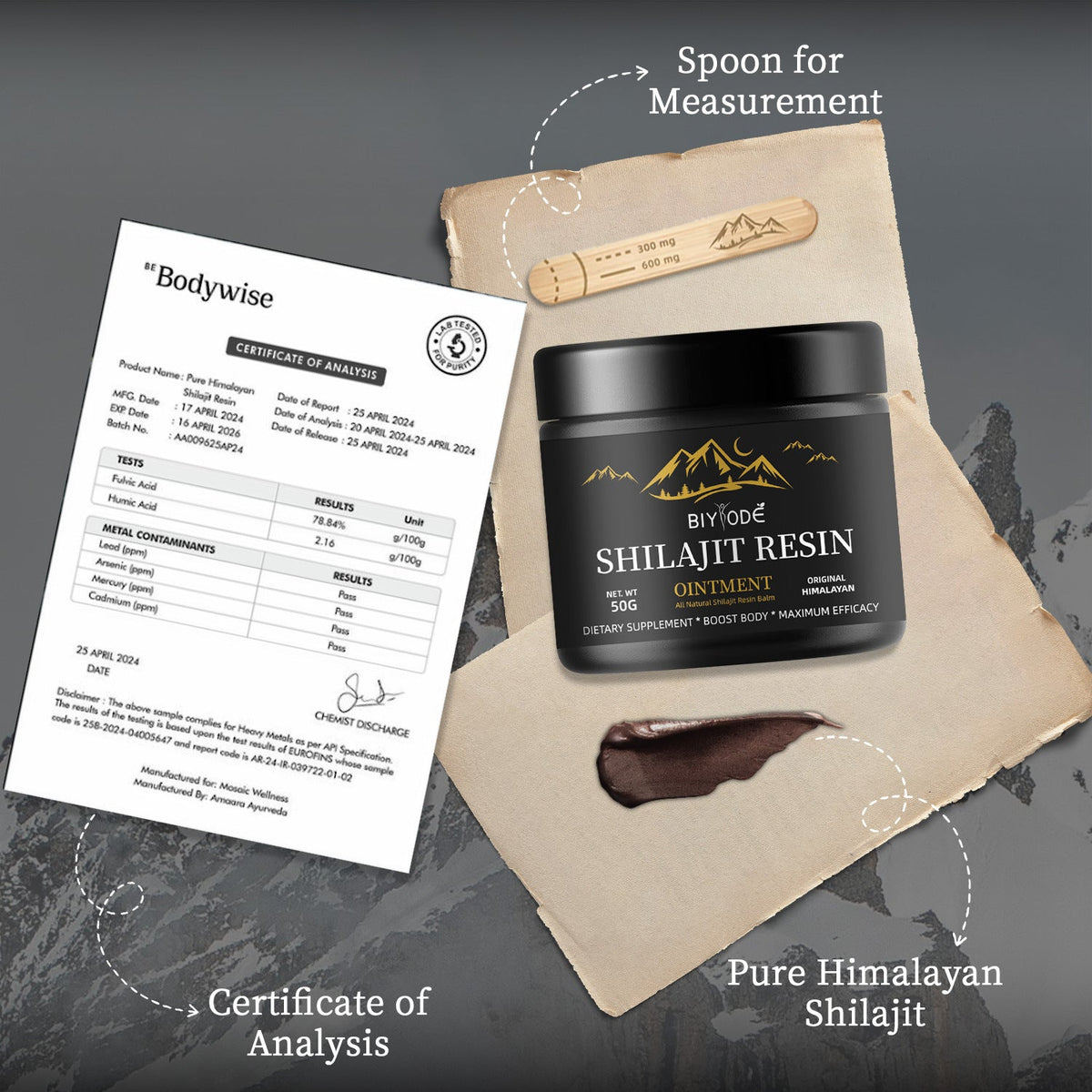 Shilajit Resin 50g: Himalayan Fulvic Acid Supplement