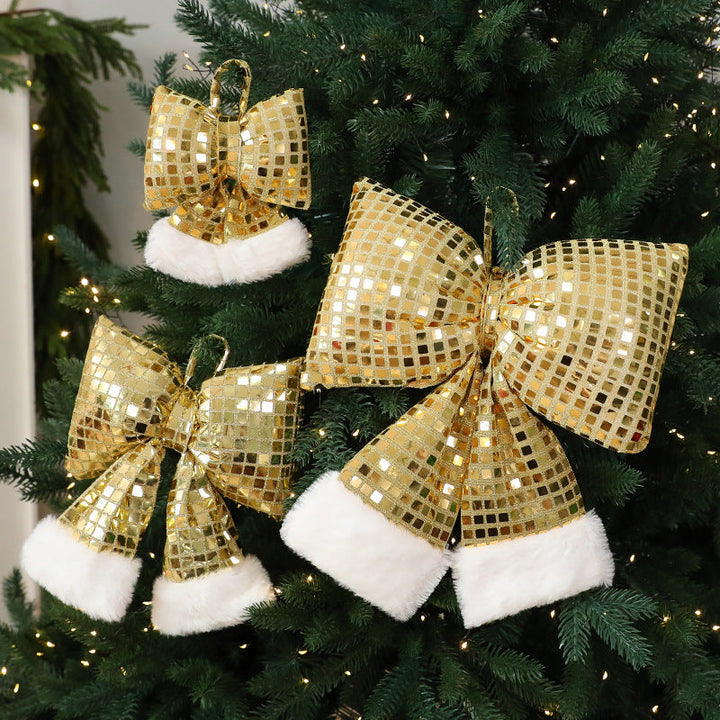 Shiny Butterfly Bow Christmas Tree Ornament Display