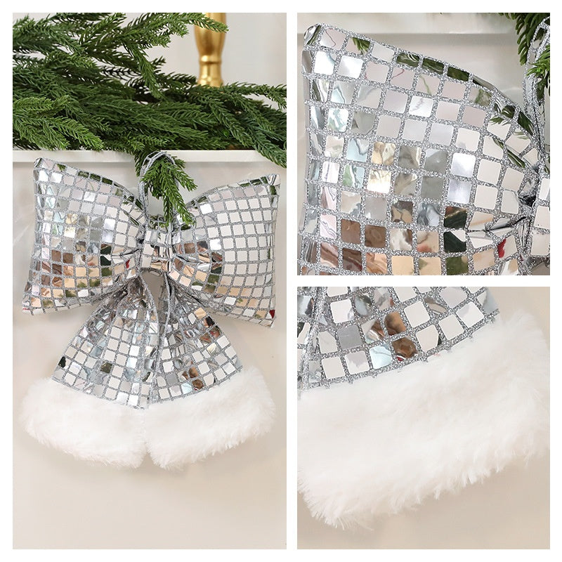 Shiny Butterfly Bow Christmas Tree Ornament Display