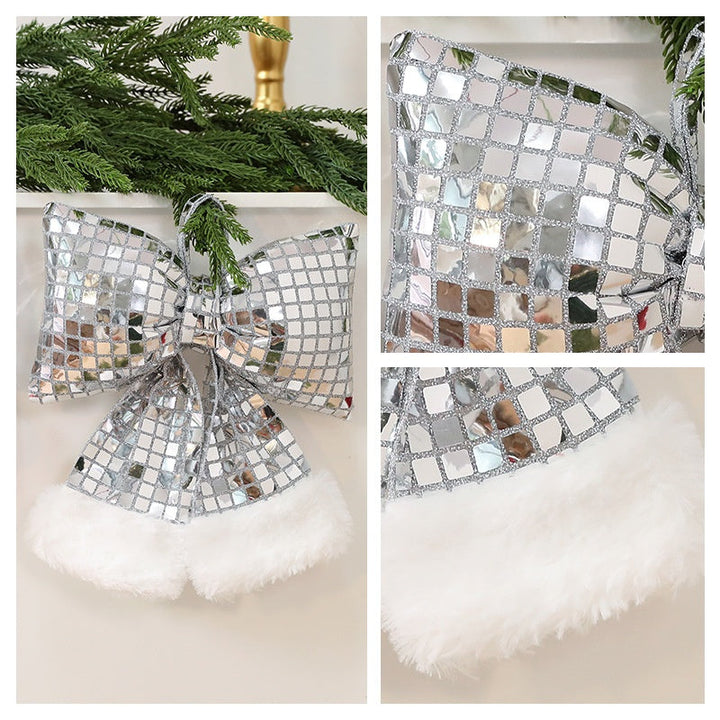 Shiny Butterfly Bow Christmas Tree Ornament Display