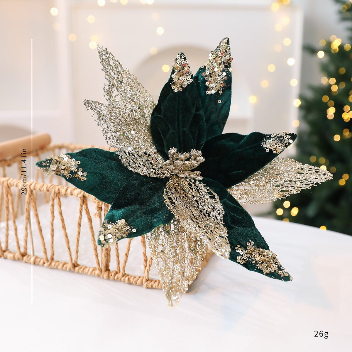 Artificial Christmas Flower Decoration for Tree Sparkle