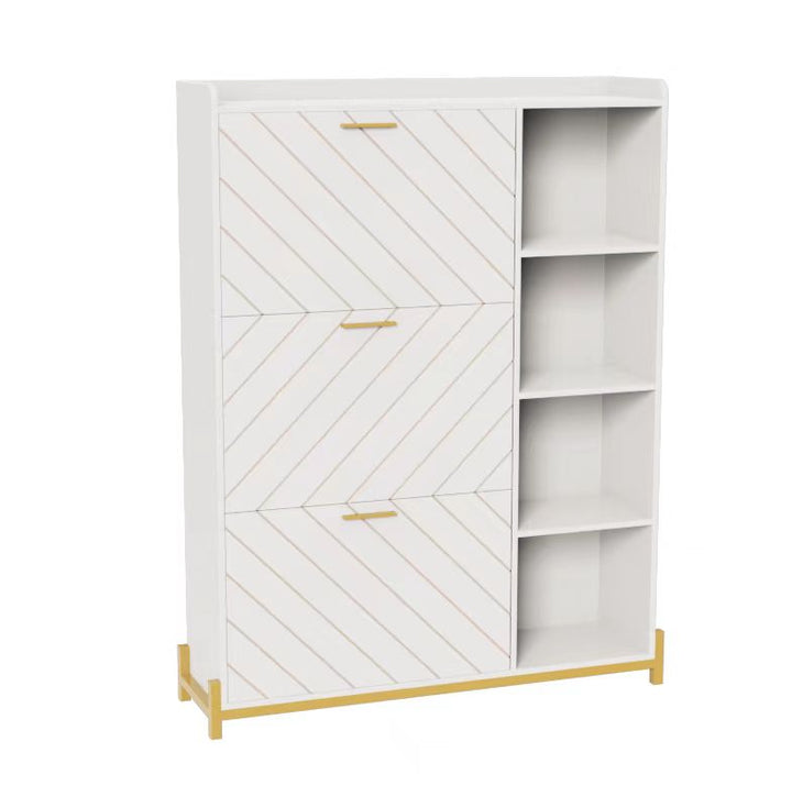 Slim Entryway Shoe Cabinet with Flip Drawers & Shelves