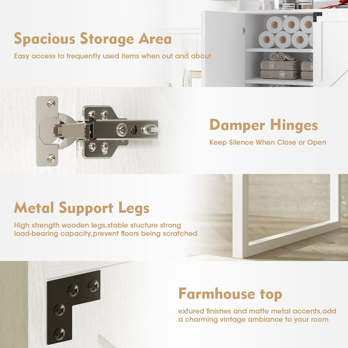 Farmhouse Shoe Cabinet with Doors, 6-Tier Shoe Storage