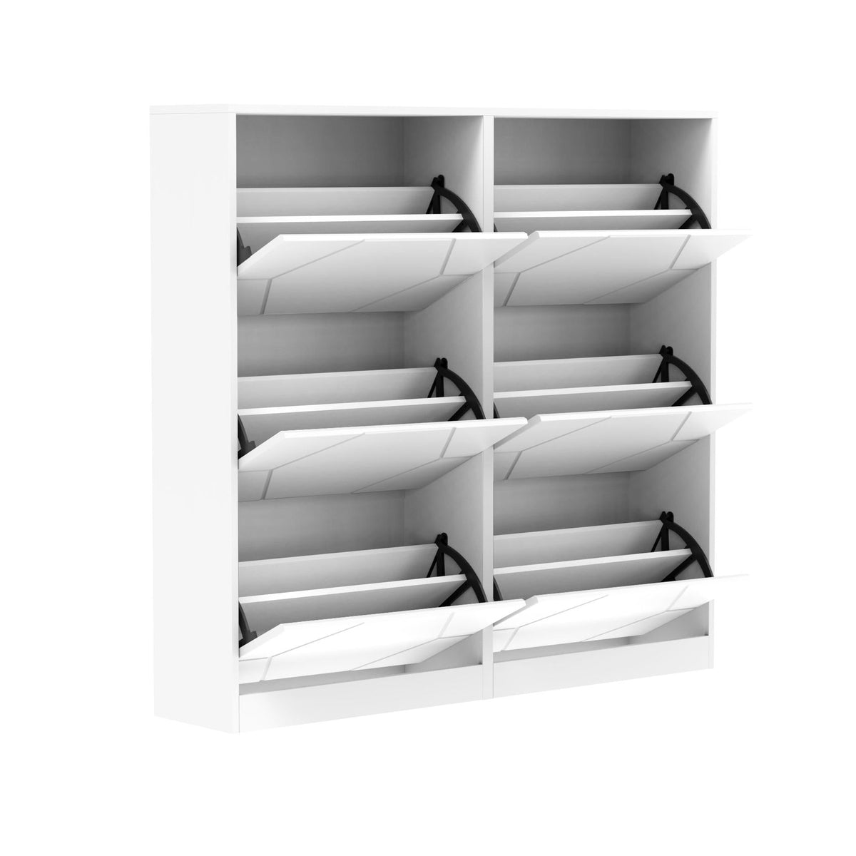 Entryway Shoe Storage Cabinet with Hexagonal Carved Doors