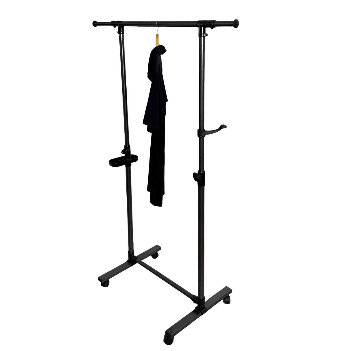 Heavy-Duty Rolling Clothes Rack with Wheels, Black
