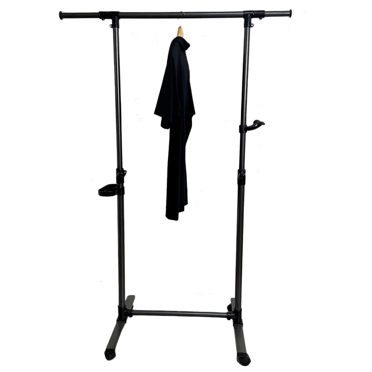 Heavy-Duty Rolling Clothes Rack with Wheels, Black
