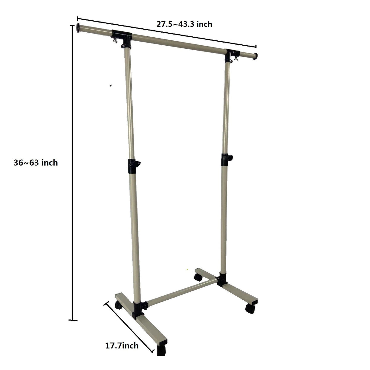Adjustable Metal Garment Rack on Wheels for Clothes