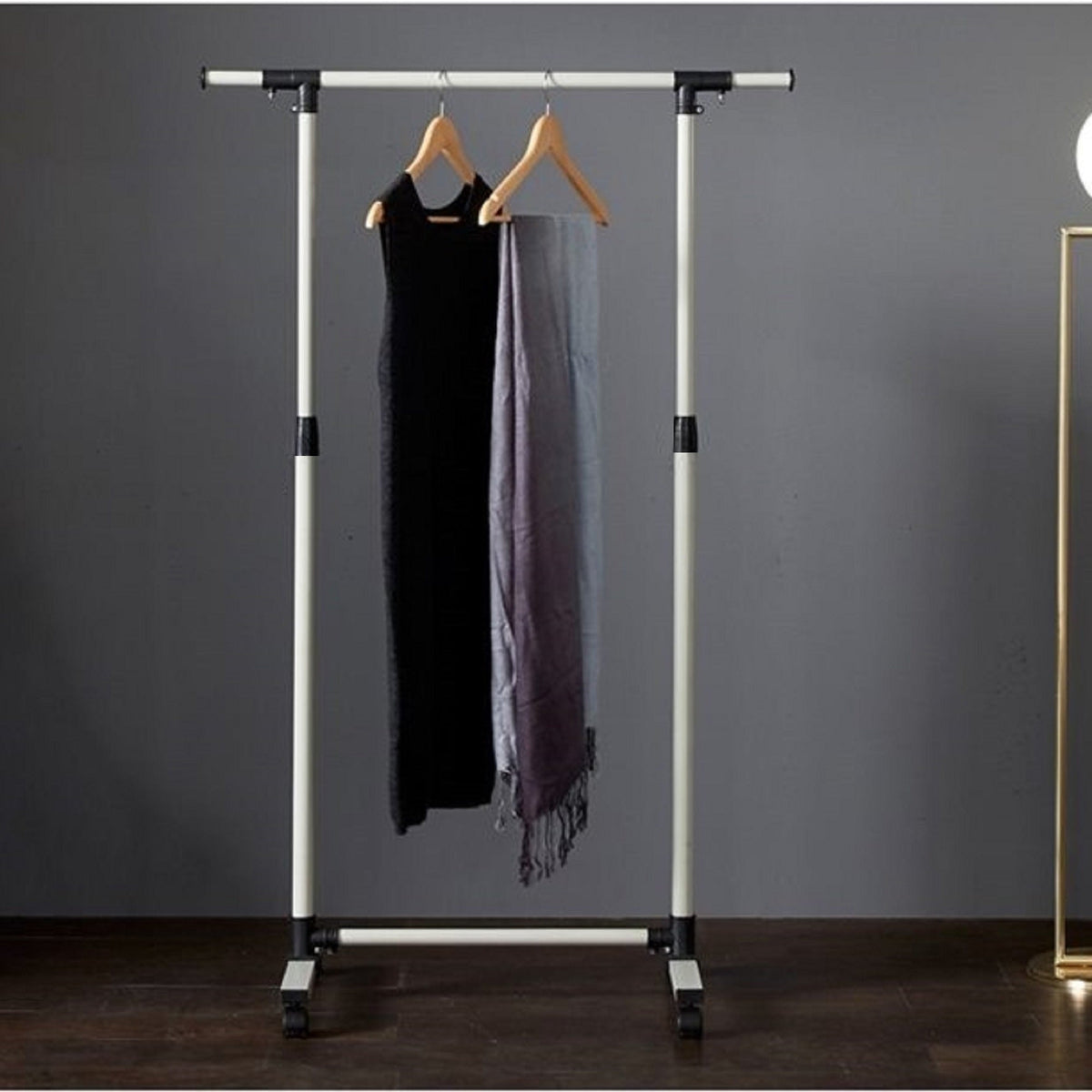 Adjustable Metal Garment Rack on Wheels for Clothes