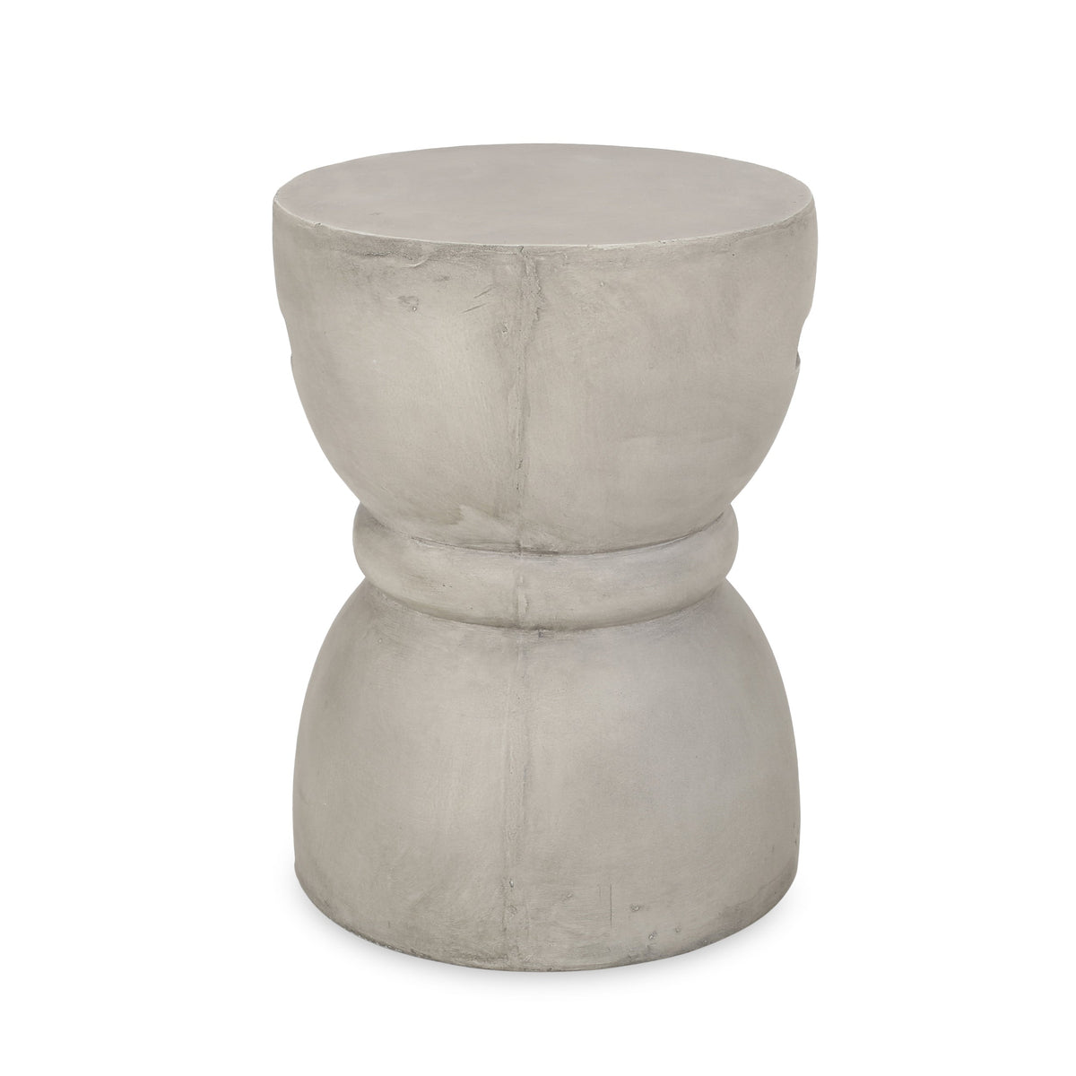 Hourglass Concrete-Look Side Table and Accent Stool