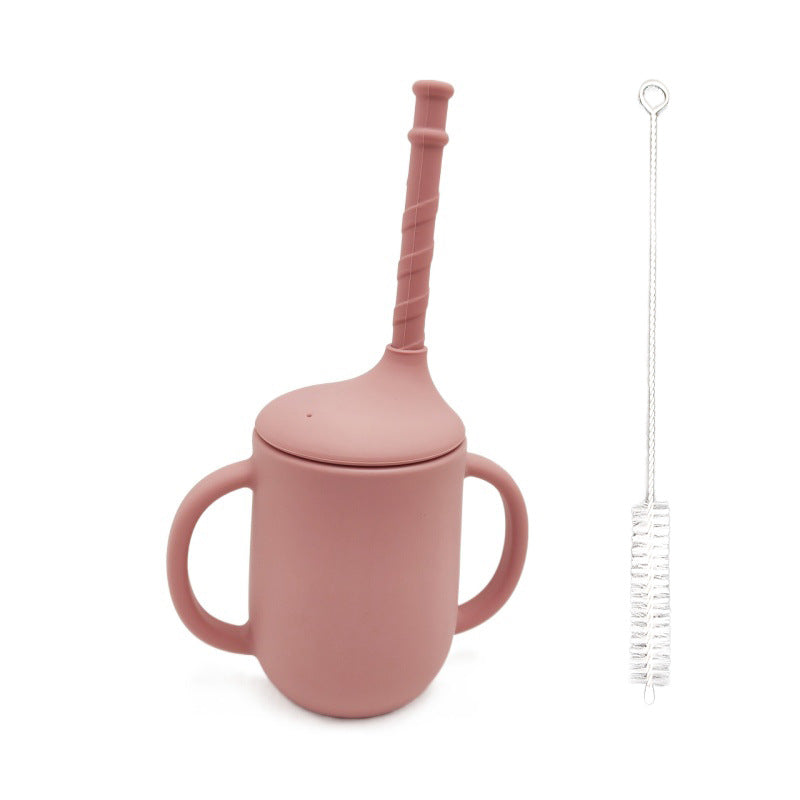 Silicone Baby Straw Cup for Easier Independent Drinking