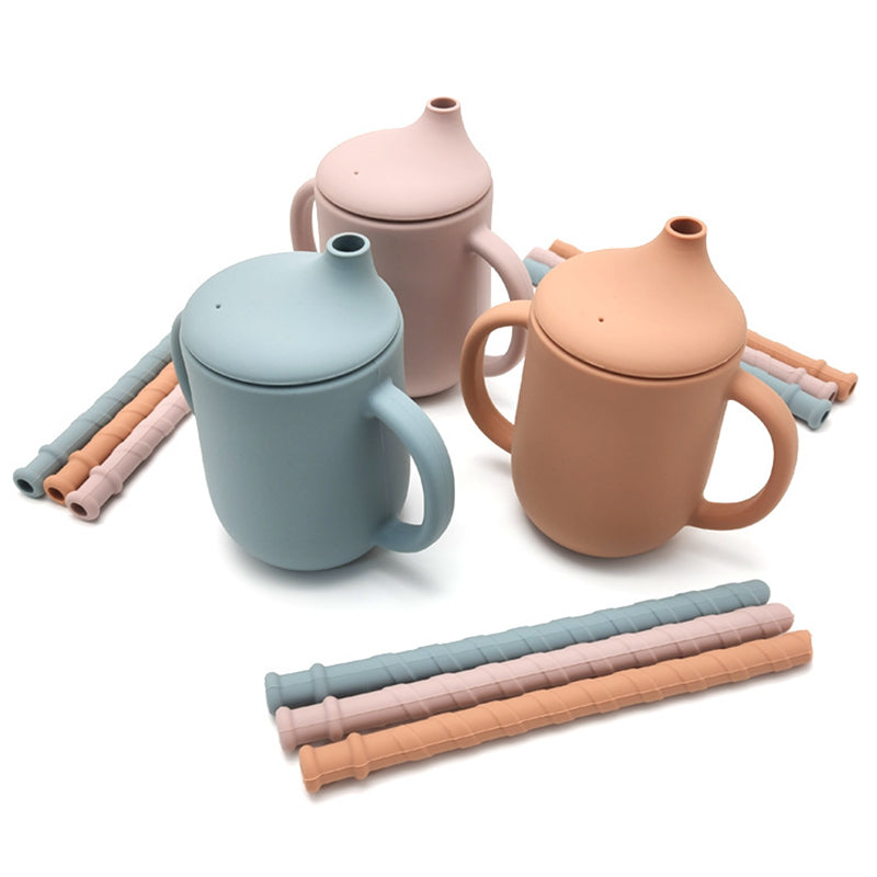 Silicone Baby Straw Cup for Easier Independent Drinking