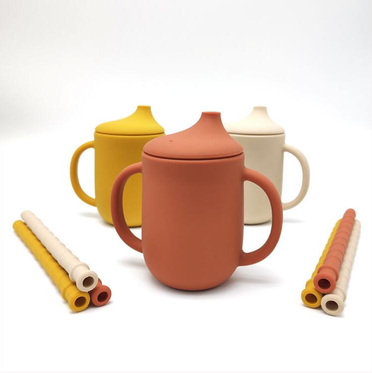 Silicone Baby Straw Cup for Easier Independent Drinking