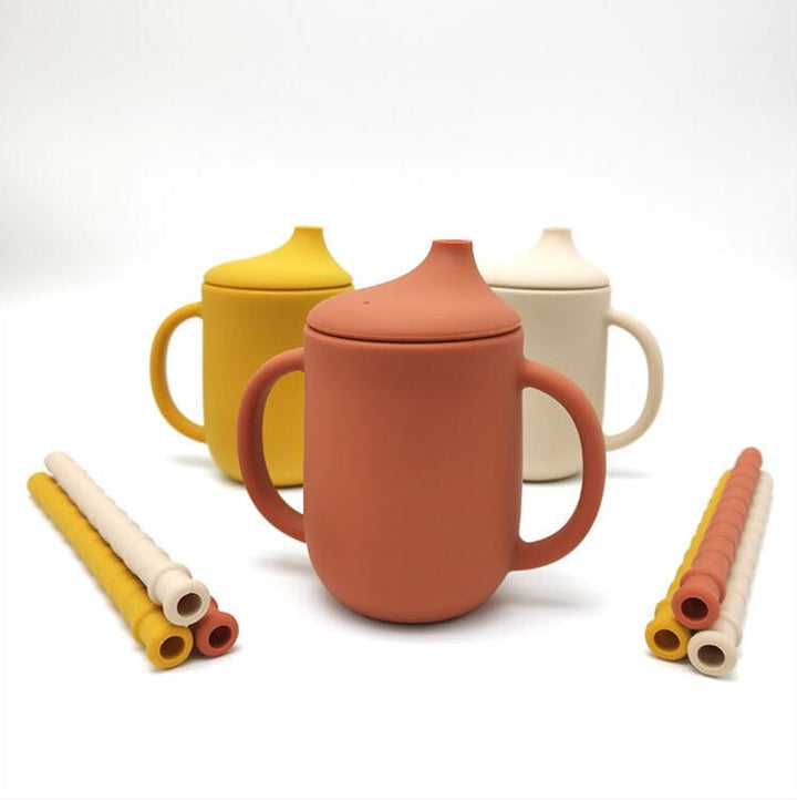 Silicone Baby Straw Cup for Easier Independent Drinking