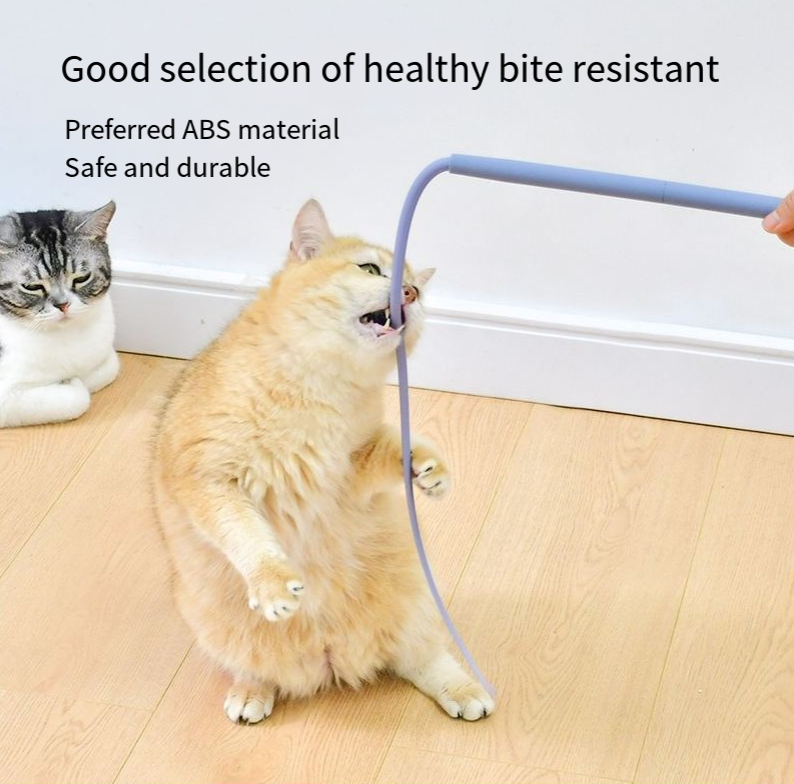 Silicone Cat Teaser Wand for Active Indoor Cat Play