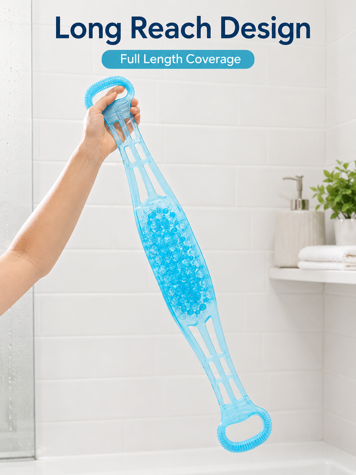 Silicone Dual-Sided Back Scrubber Belt with Handles