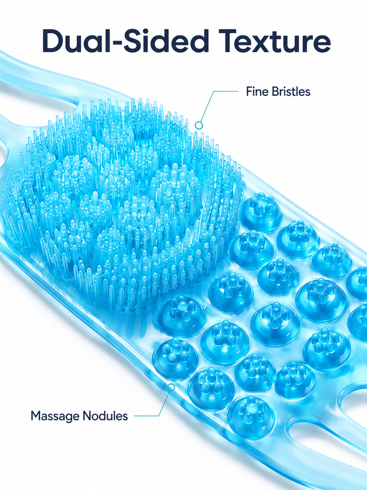 Silicone Dual-Sided Back Scrubber Belt with Handles