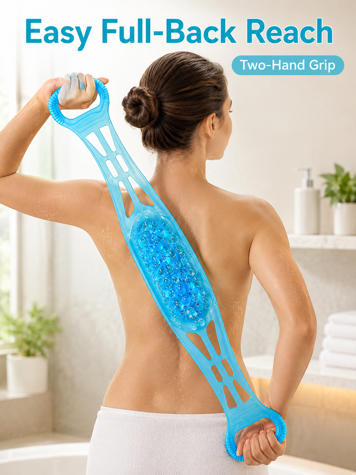 Silicone Dual-Sided Back Scrubber Belt with Handles
