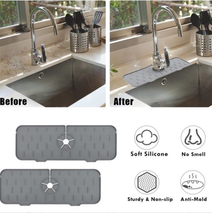 Silicone Faucet Drain Pad for a Cleaner, Drier Sink