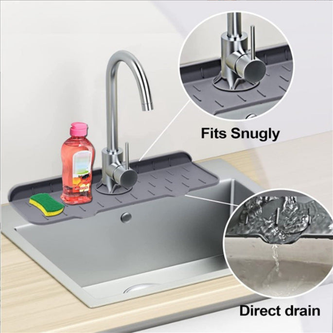 Silicone Faucet Drain Pad for a Cleaner, Drier Sink