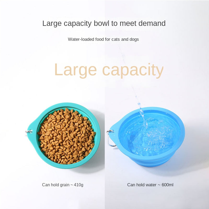 Foldable Pet Bowl 600ml for Easy Travel Feeding Anywhere