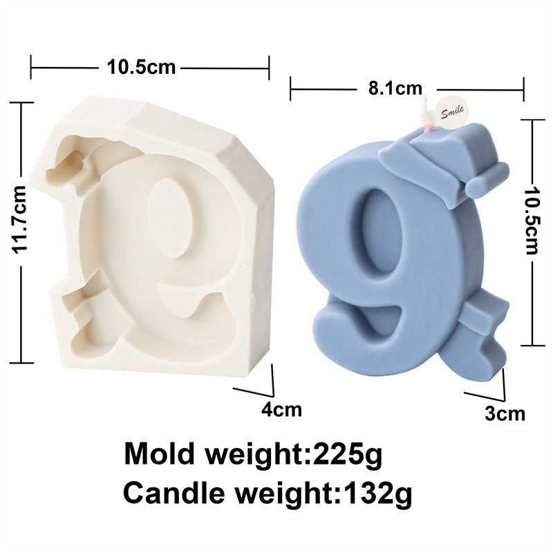 Silicone Christmas Number Candle Molds for DIY Decor
